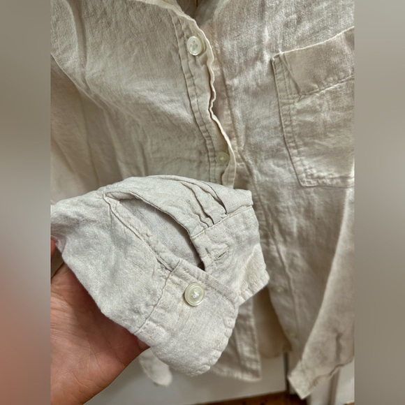 💛Linen Cream Shirt. - Picture 6 of 7